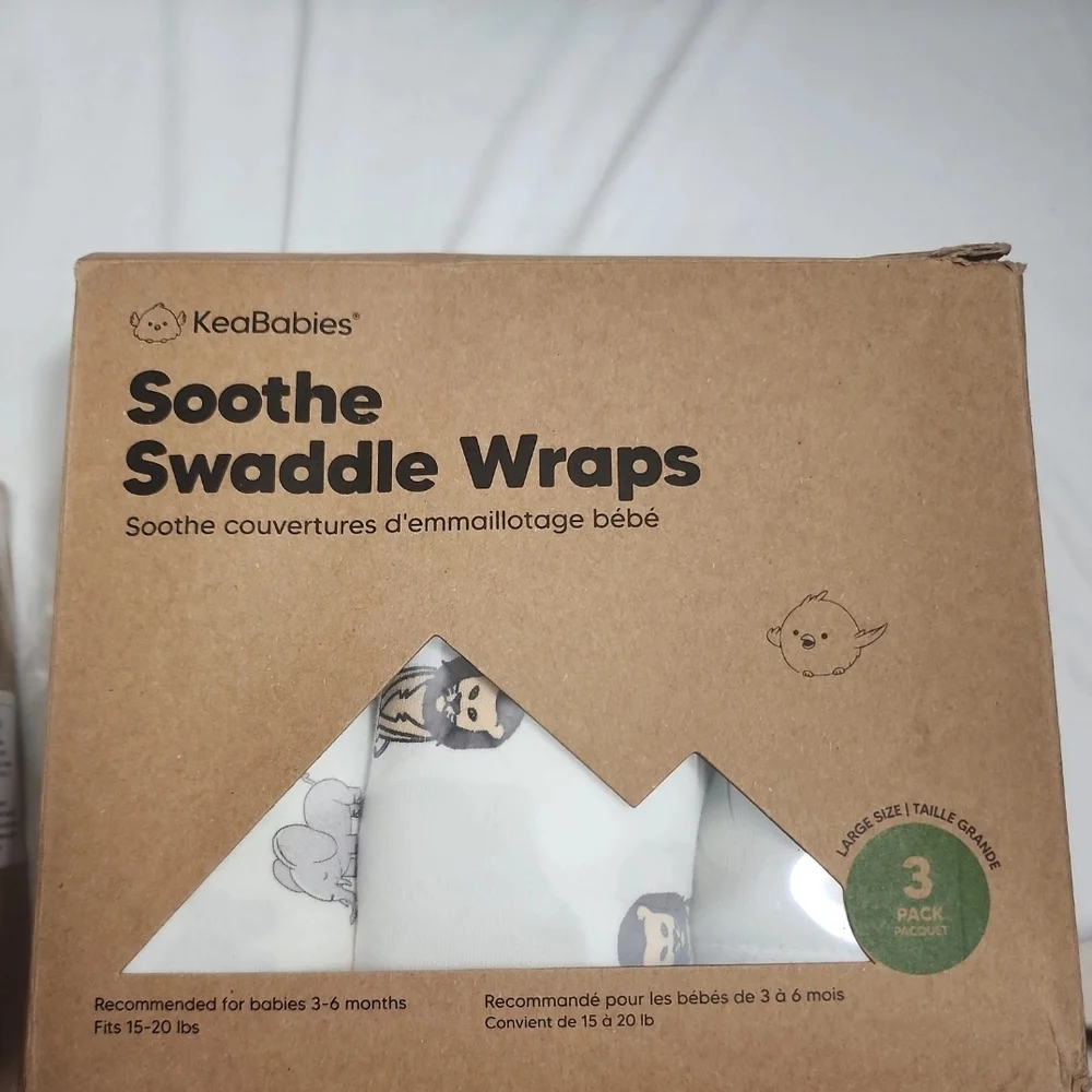 Soothe Swaddle Wraps - White, Gray, Brown